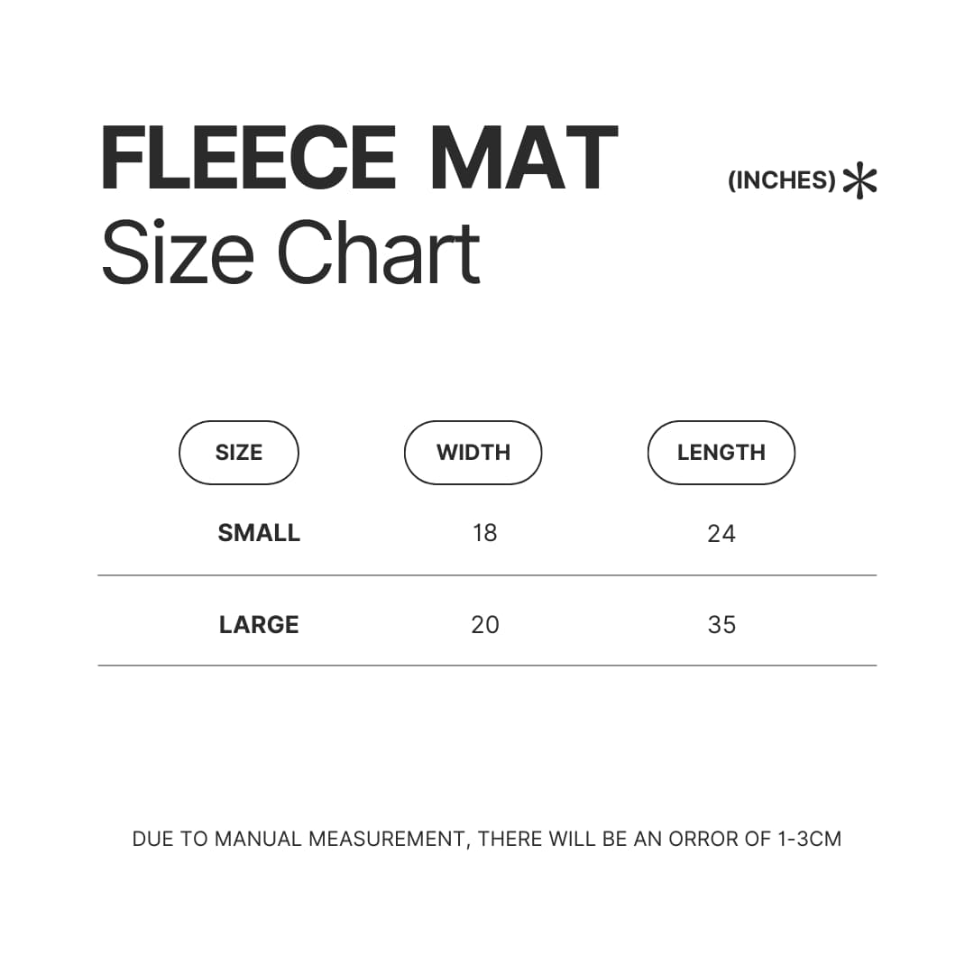Fleece Mat Size Chart - Pierce The Veil UK Store