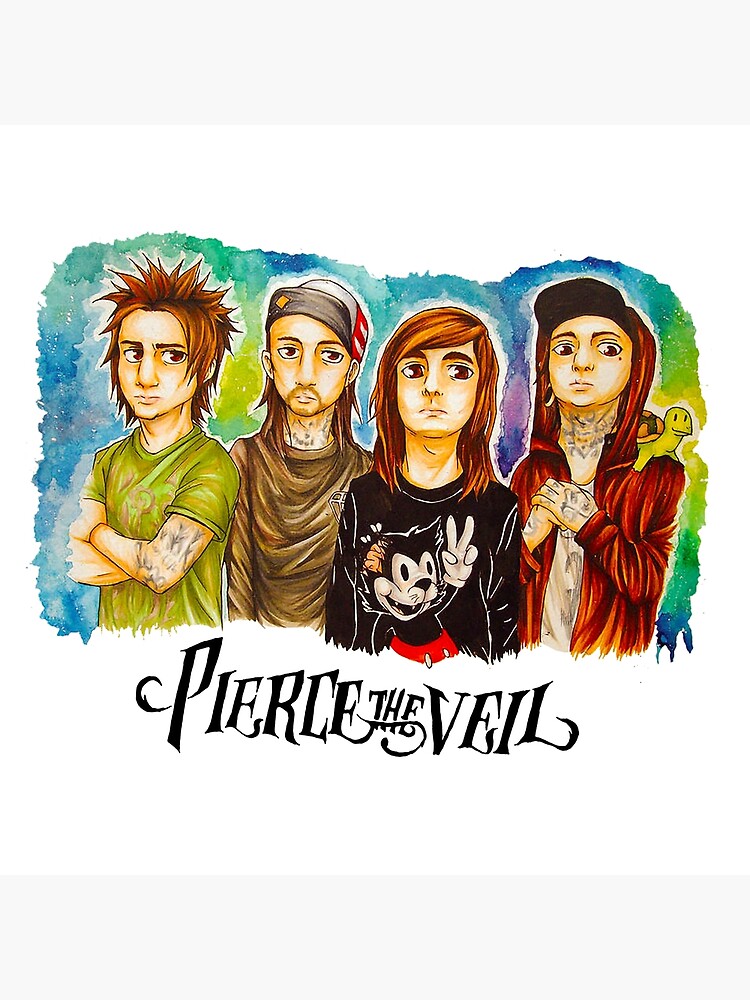 Cartoon Personil Band Pierce The Veil Throw Pillow - Image 2