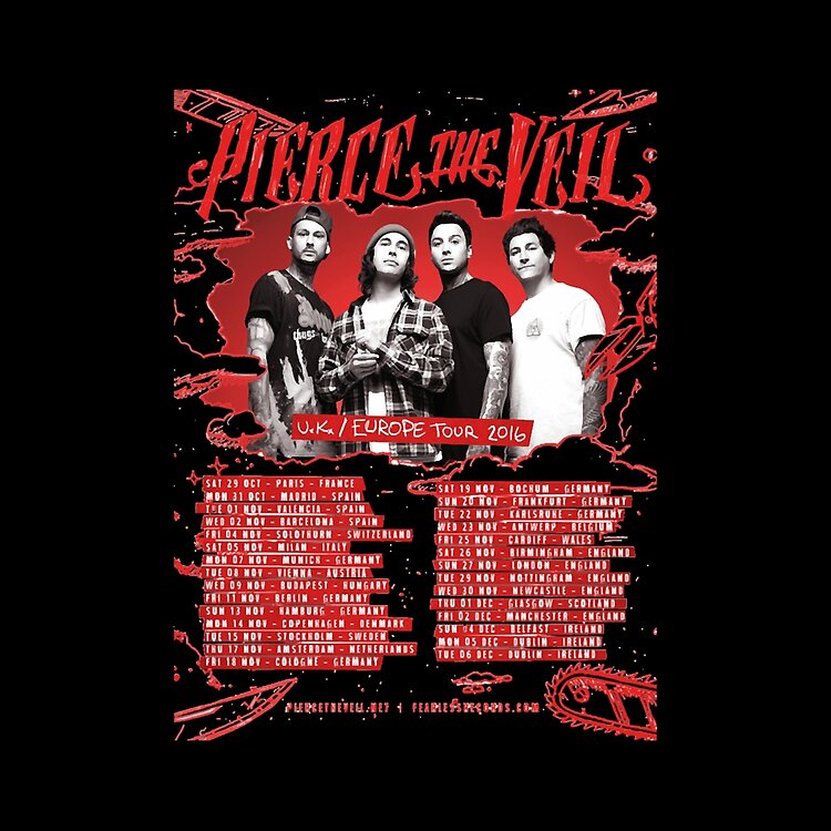 Pierce The Veil Uk Europe Tour 2016 Tote Bag - Image 2