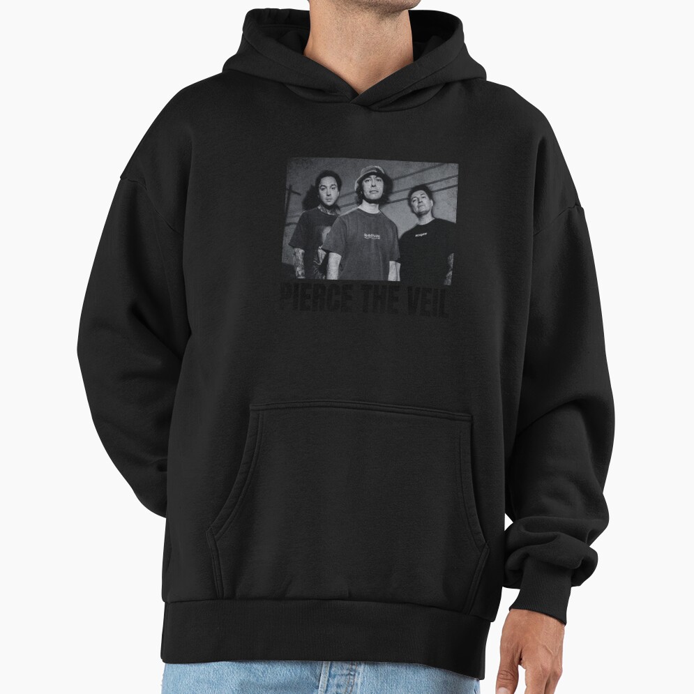 Pierce The Veil Simple Urban Black And White Hoodie - Image 2