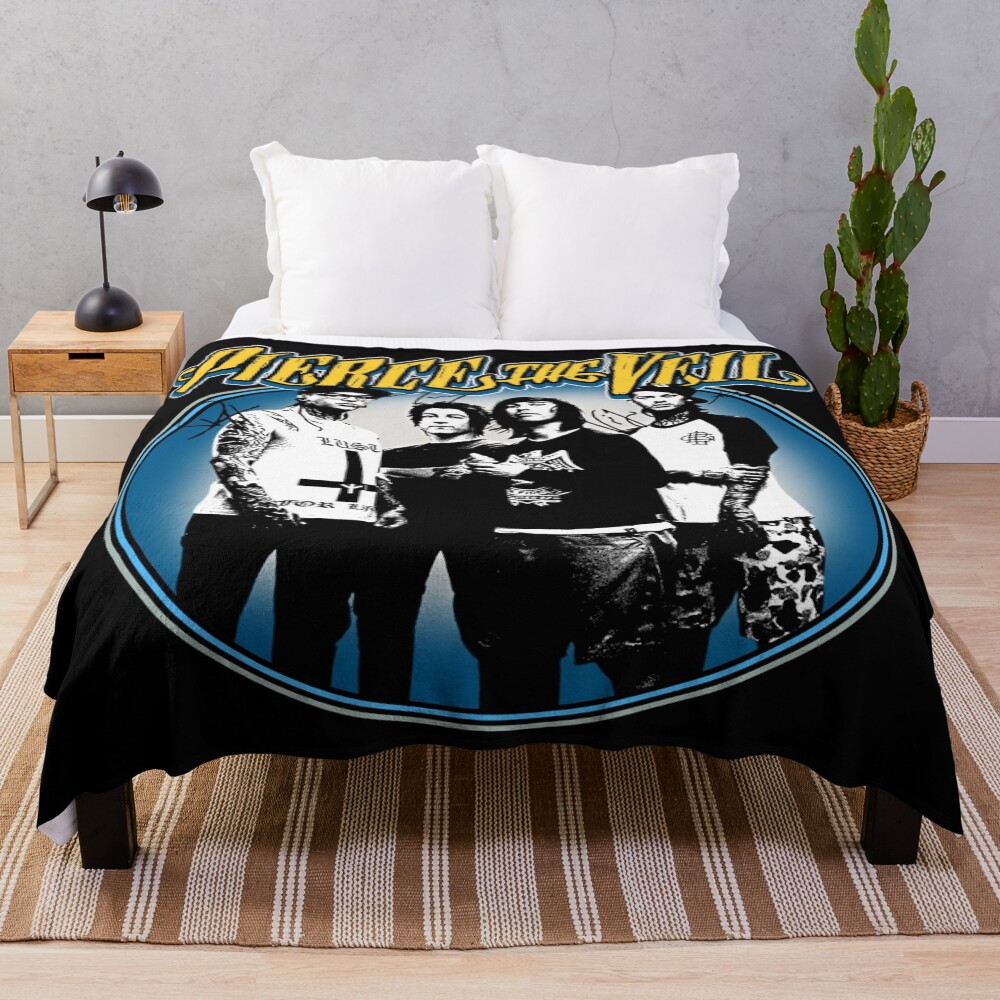 Retro Style Pierce The Veil Band Throw Blanket