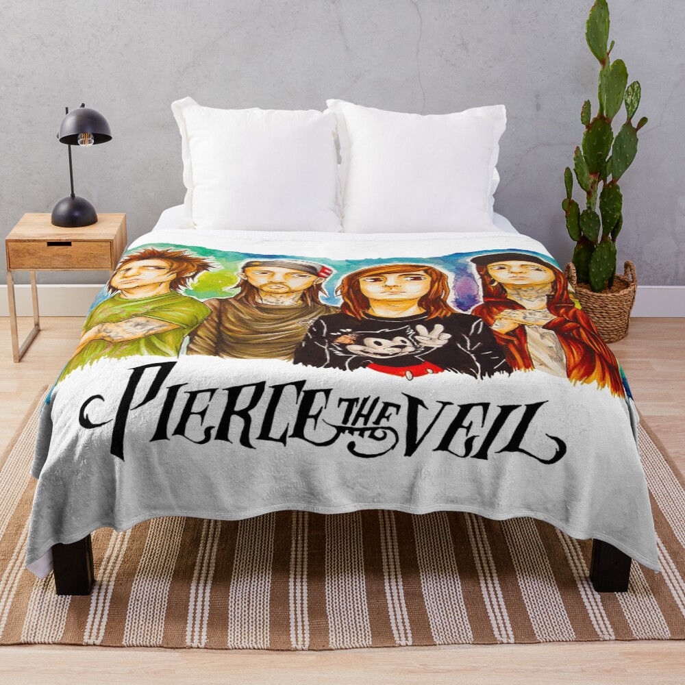 Cartoon Personil Band Pierce The Veil Throw Blanket