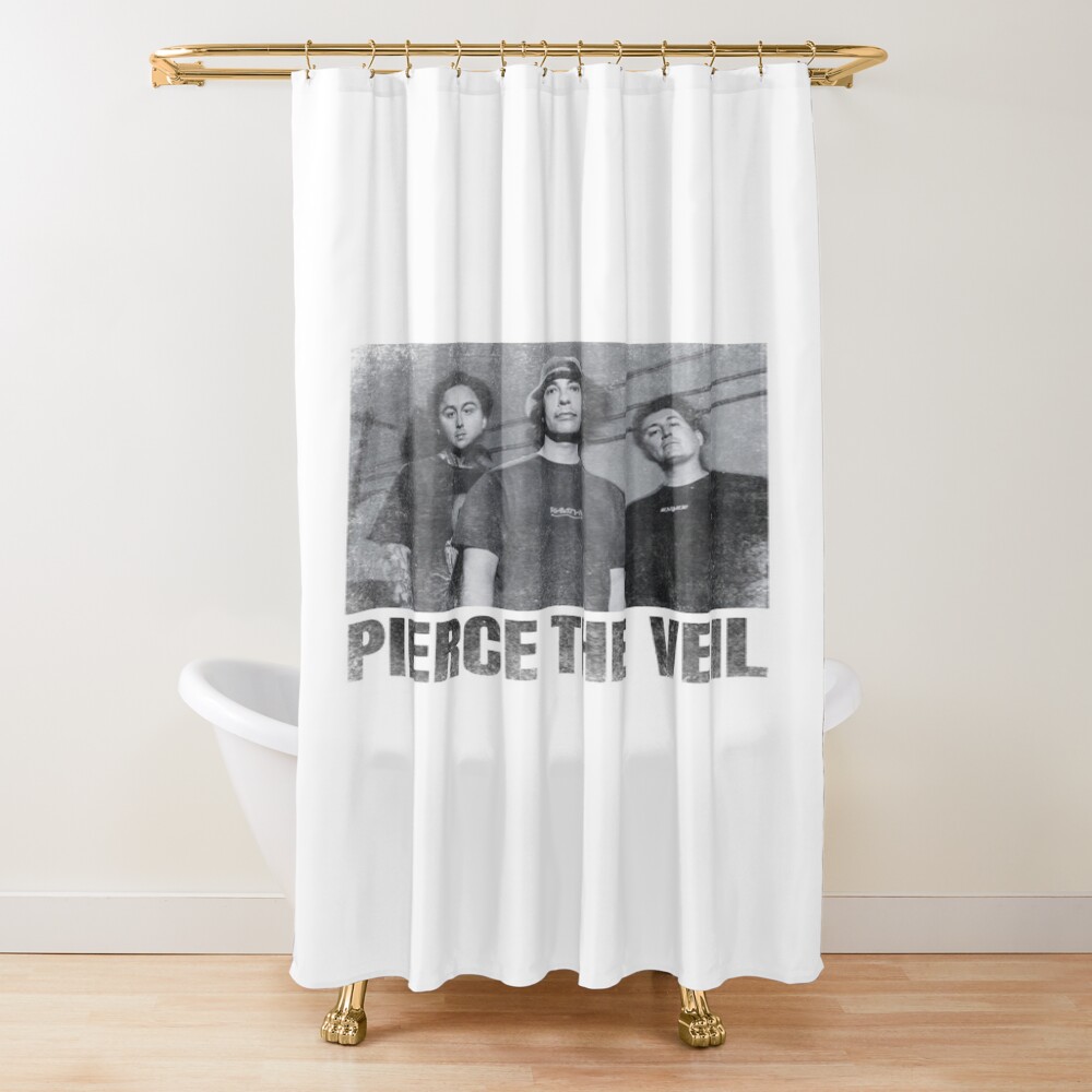 Pierce The Veil Simple Urban Black And White Shower Curtain