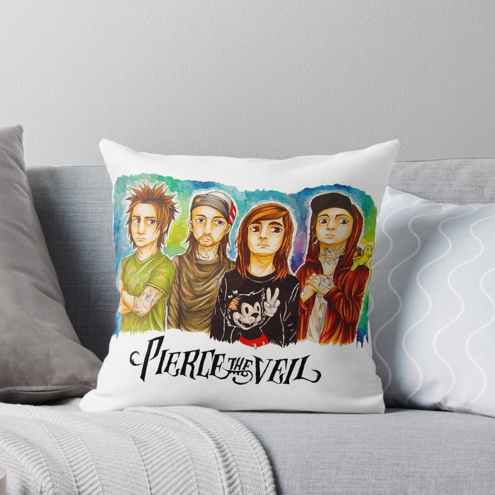 Cartoon Personil Band Pierce The Veil Throw Pillow