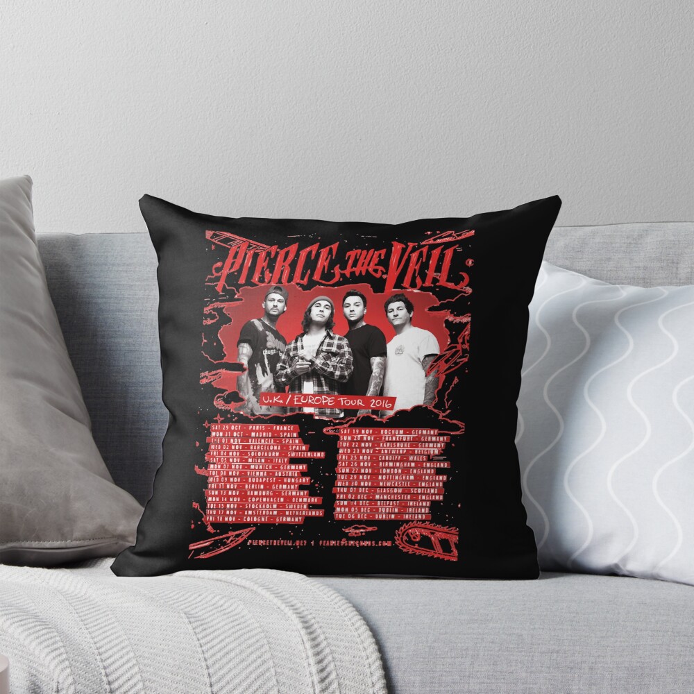 Pierce The Veil Uk Europe Tour 2016 Throw Pillow